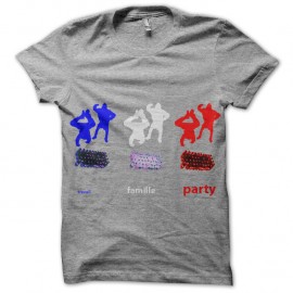t-shirt travail famille party gris pour homme et femme