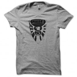 Shirt Nick Fury badge Shield gris pour homme et femme