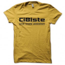 Shirt CiBiste une vraie passion jaune pour homme et femme