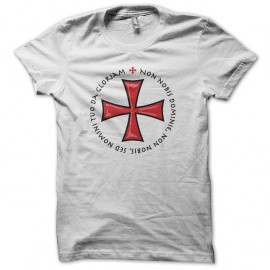 Shirt Croix de l'Ordre des Templiers blanc pour homme et femme