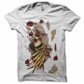 Shirt squelette sanguinaire blanc pour homme et femme