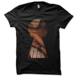 Shirt sexe voyeur par la serrure noir pour homme et femme