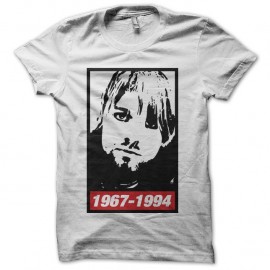 Shirt Kurt Cobain 1967-1994 parodie Obey blanc pour homme et femme