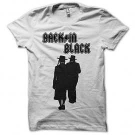 Shirt Back in Black parodie rabbins blanc pour homme et femme