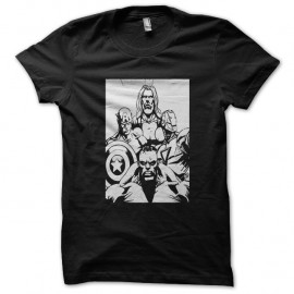 Shirt Hulk Thor IronMan super héros noir pour homme et femme