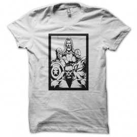 Shirt tableau de famille super héros blanc pour homme et femme