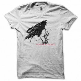Shirt winter is coming corbeau Game of Thrones blanc pour homme et femme
