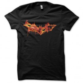 Shirt Bat man logo in fire art noir pour homme et femme