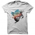 Shirt Burnout Paradise Bike blanc pour homme et femme