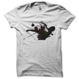 Shirt walking dead tache d'encre blanc pour homme et femme