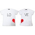 Shirt pour couple Love - Pack homme et femme Blanc pour homme et femme