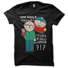 Shirt South Park parodie Cartman Garrison suck my balls noir pour homme et femme
