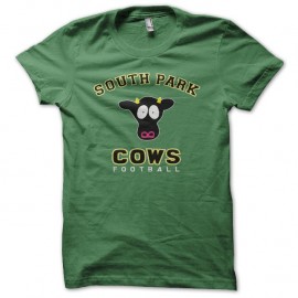 Shirt South Park parodie Cows Football USA college style vert pour homme et femme