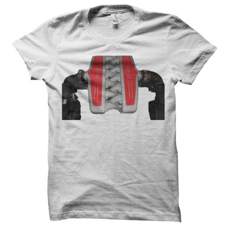 Shirt moteur de Ferrari en blanc pour homme et femme