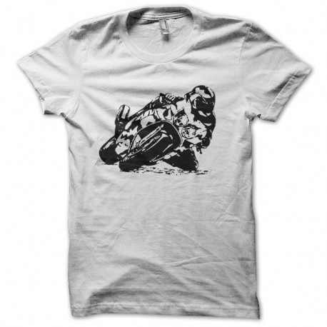 Shirt moto de course racing blanc pour homme et femme