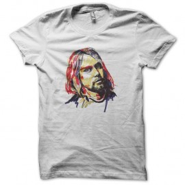 Shirt Kurt Cobain painting fan art blanc pour homme et femme