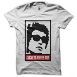 Shirt Bob Dylan Knockin on heaven's door parodie Obey blanc pour homme et femme