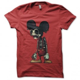 Shirt Mickey parodie zombie rouge pour homme et femme