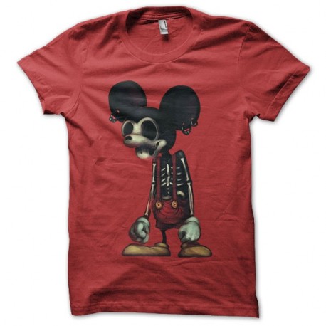 Shirt Mickey parodie zombie rouge pour homme et femme