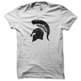 Shirt Spartacus casque spartiate vintage artwork blanc pour homme et femme