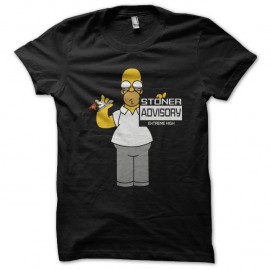 Shirt stoner advisory extreme high Parodie Homer simpson blanc/noir pour homme et femme