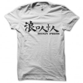 Shirt Ronin press samurai blanc pour homme et femme