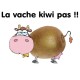 Shirt La vache kiwi pas blanc pour homme et femme