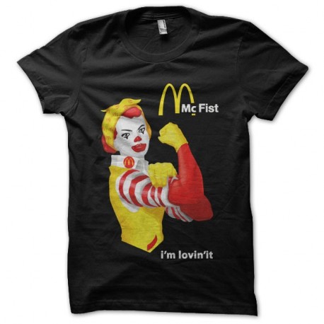 Shirt Mc Fist i'm lovin'it parodie Mac Donald's noir pour homme et femme