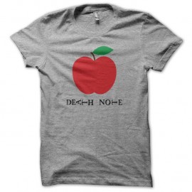 Shirt Death Note pomme rouge sur gris pour homme et femme