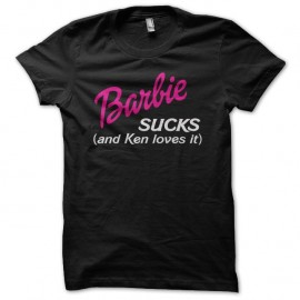 Shirt Barbie Sucks and Ken loves it version anglaise noir pour homme et femme