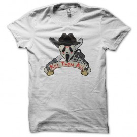 Shirt Kill Them All parodie films d'horreur 80's blanc pour homme et femme
