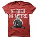 Shirt Ni dieu ni mètre parodique rouge pour homme et femme