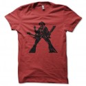 Shirt Shotgun Shine squelette cowboy guitare fusil à pompe rouge pour homme et femme