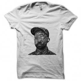 Shirt woodkid tête de bois techno minimale blanc pour homme et femme