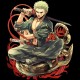 Shirt Roronoa Zoro manga noir pour homme et femme