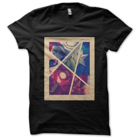 Shirt avengers façon tableau art moderne noir pour homme et femme