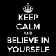Shirt parodie Keep Calm version crois en toi même en noir pour homme et femme