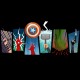 Shirt avengers super héros 6 artwork noir pour homme et femme