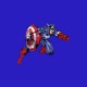 Shirt Captain America dessin à l'attaque bleu pour homme et femme