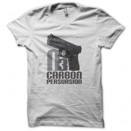 Shirt arme de poing Glock M3 carbon persuasion blanc pour homme et femme