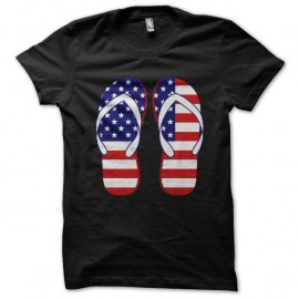 Shirt paire de tongues américaine noir pour homme et femme