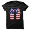 Shirt paire de tongues américaine noir pour homme et femme