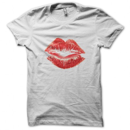 Shirt lèvres rouge en blanc pour homme et femme