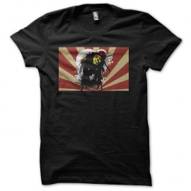 Shirt Bob Marley sur rayons japonais noir pour homme et femme