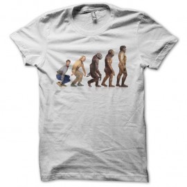 Shirt Dumb & Dumber évolution homo sapiens blanc pour homme et femme