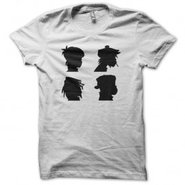 Shirt Gorillaz silhouettes album Daemon Days blanc pour homme et femme