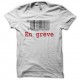 Shirt En grève code barre tchèque blanc pour homme et femme
