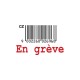 Shirt En grève code barre tchèque blanc pour homme et femme