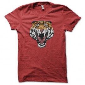 Shirt Tête de Tigre rouge pour homme et femme
