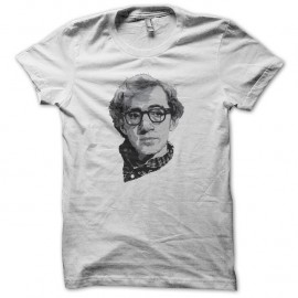 Shirt Woody Allen portrait dessin blanc pour homme et femme